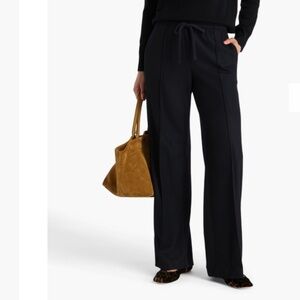 Vince Black Wool Flannel Wide Leg Pants Size M